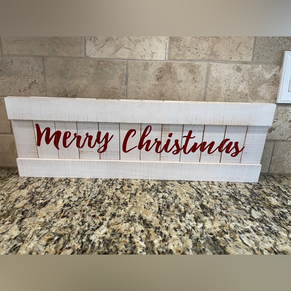 Farmhouse Merry Christmas Holiday Wooden Home Sign